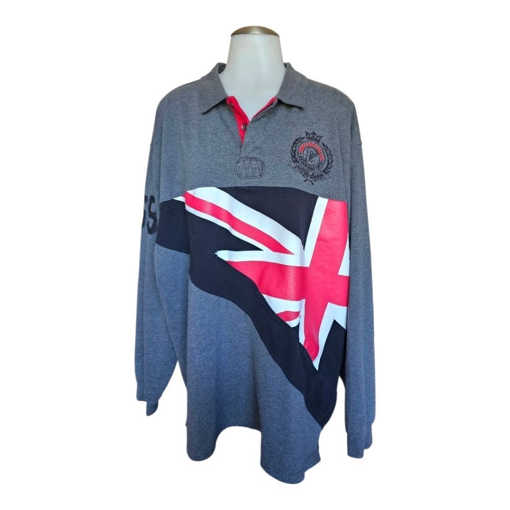 COOGI Gray and Red Casual Button Down Shirt